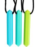 Tilcare Chew Chew Sensory Necklace Best for Kids or Adults That Like Biting or Have Autism Perfectly Textured Silicone Chewy Toys - Chewing Pendant for Boys & Girls - Chew Necklaces Blue/Turquoise/Green - Buy Online on SooperMarket.com