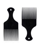 Sularpek 2 Pcs Afro Hair Comb Black Plastic Afro Hair Comb Hair Hair Pick Comb Smooth & Sturdy Wide Tooth Plastic Afro Pick for Detangling And Styling Curly Wavy Frizzy And Afro Hair - Buy Online on SooperMarket.com