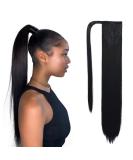 SEIKEA Clip in Ponytail Extension Wrap Around Long Straight Pony Tail Hair 28 Inch Synthetic Hairpiece - Black 28 Inch (Pack of 1) Black - Buy Online on SooperMarket.com