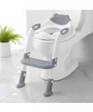 Potty Training Seat with Step Stool Ladder,SKYROKU Potty Training Toilet for Kids Boys Girls Toddlers-Comfortable Safe Potty Seat with Anti-Slip Pads Ladder (Grey) Gray - Buy Online on SooperMarket.com