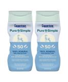 Coppertone Pure and Simple Zinc Oxide Mineral Sunscreen Lotion SPF 50 - Hypoallergenic - 6 Oz (Pack of 2) - Buy Online on SooperMarket.com