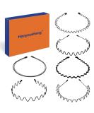 Hanyousheng 6 pieces metal hair band black wave metal headband hair ripe unisex multi-style hair bands for men women for outdoor sports yoga - Buy Online on SooperMarket.com
