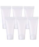Alledomain 6Pcs 50g Empty Squeezable Soft Plastic Tubes Refillable Cosmetic Sample Vial Container with Flip Caps for Cream Shampoo Cleanser Shower Gel Lotion - Include 2pc Funnels & 12pc Labels - Buy Online on SooperMarket.com