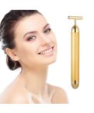 Beauty Bar 24k Golden Pulse Facial Massager, T-Shape Electric Sign Face Massage Tools for Sensitive Skin Face Pull Tight Firming Lift - Buy Online on SooperMarket.com