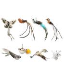 DONGKER 8pcs Cat Rod Replacement Feathers Interactive Cat Replacement Feathers With Bell for Cat Wand Toys Chasing Toys - Buy Online on SooperMarket.com
