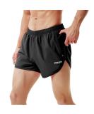 TENJOY Men's Running Shorts - Gym Athletic Workout Shorts with Zipper Pocket, Black, Medium - Buy Online on SooperMarket.com