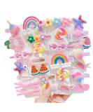 28 Colorful Sweet Hair Clips for Girls | Fashionable Floral & Fruit Hair Accessories | Cute Animal & Dessert Styles | Non-Slip Metal Buttons - Buy Online on SooperMarket.com