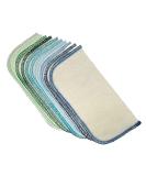 1 Ply Organic Cotton Flannel Washable Baby Wipes 8 x 8 Inches Set of 10 Blues and Greens - Buy Online on SooperMarket.com