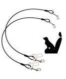 Bezavea 2 Pack Dog Chain Lead Cable Leash Chew Proof Steel Rope Cable Dog Car Harness Dog Car Seatbelt Pet Vehicle Harnesses with Double Clips and Latch Attachment (60cm) - Buy Online on SooperMarket.com