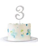 ENSTAB Silver Rhinestone Happy Birthday & Anniversary Cake Topper | Sparkling 0-9 Decoration for Celebrations - Buy Online on SooperMarket.com