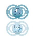 Mam Perfect Schnuller in a set of 2 for healthy dental and jaw development baby pacifier from sustainable & organic-renewable materials with pacifier box 6-16 months elephant / B r 6-16 / Silicone / Day elephant / B r - Buy Online on SooperMarket.com