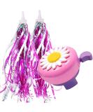 Girls Bike Bell and Streamers - Flower Design Bell with 2 Pack Streamers for Children's Bicycle Accessories - Buy Online on SooperMarket.com