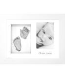 BabyRice Baby Casting Kit - 12x9 Shadow Box Display Frame, Silver Paint - Hand & Foot Casts (White/White) - Buy Online on SooperMarket.com