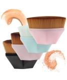 4 Pack Flat Top Travel Kabuki Makeup Brushes with Protective Case - Ideal for Blending Liquid, Cream, or Powder Cosmetics - Easy to Carry Momma Brushes in Black, Blue, and Salmon-pink - Buy Online on SooperMarket.com