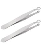 2Pcs Stainless Steel Nose Hair Tweezers - Precision Hair Removal for Men & Women - Buy Online on SooperMarket.com