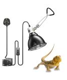 Bonlux Reptile Heat Lamp Holder 200W Tortoise Heat lamp with Clip and BS Plug for E27 UVA/UVB Bulb Pet Heat lamp for Reptiles Bearded Dragon Snake Chick Black - Buy Online on SooperMarket.com