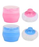 JNAWA Baby Powder Puff Box Drum - 2 Piece Set | Portable Sponge Body Puff for Children | Fluffy Powder Care Box - Buy Online on SooperMarket.com