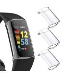 NANW 3-Pack Screen Protector Compatible with Fitbit Charge 5 (Not for Charge 4/3) TPU Rugged Bumper Case Cover All-Around Protective Plated Bumper Shell Accessories for Charge 5 Smartwatch Clear/Clear/Clear - Buy Online on SooperMarket.com