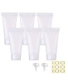 Alledomain 6Pcs 30g/30ml Empty Squeezable Soft Plastic Tubes Refillable Cosmetic Sample Vial Container with Flip Caps for Cream Shampoo Cleanser Shower Gel Lotion - Include Funnels Labels - Buy Online on SooperMarket.com