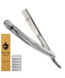 Krisp Beauty Classic Straight Edge Barber Razor - Professional Close Shaving Tool for Men | Salon Quality Shavette with 10 Blades - Buy Online on SooperMarket.com