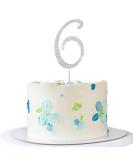 ENSTAB Silver Rhinestones Cake Topper - Happy Birthday & Anniversary Decoration | International Shipping - Buy Online on SooperMarket.com