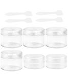 6Pcs Travel Bottles Pots Sample Pots Mini Travel Pots for Toiletries 10ml 20ml Small Clear Travel Containers Jars Leakproof Round Empty Plastic Cosmetic Jars with Lids Spatulas for Cream Makeup - Buy Online on SooperMarket.com