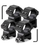 Modkin 1 Inch Scope Rings Set of 4, 2 Pieces High Profile Scope Mounts & 2 Pieces Medium Profile Scope Rings for Picatinny/Weaver Rail - Buy Online on SooperMarket.com