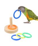Yunmoxiao Bird Training Toy Wooden Bird Block Puzzle Toy Parrot Training Basketball Colorful Stacking Rings Toy Birds for small to Medium Birds - Buy Online on SooperMarket.com