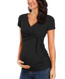 Love2Mi Women Maternity Breastfeeding Top | Long Sleeve V-Neck | Cute Maternity Clothes | Black - Short | Size L - Buy Online on SooperMarket.com