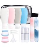 INSFIT 17 Pcs Silicone Travel Bottles Set - 3oz Size Toiletries for Women - Pink Travel Accessories & Containers for Airplane Essentials - Buy Online on SooperMarket.com
