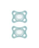 MAM Comfort Schnuller Set of 2 | Small & Lightweight Baby Pacifiers for Newborns | 100% Silicone | Soft MAM Skin | Includes Pacifier Box | 0+ Months | Mint Green - Buy Online on SooperMarket.com
