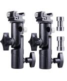 FOTYRIG Camera Speedlite Mount Flash Stand Bracket Umbrella Mount Holder Shoe Mount Compatible with Nikon Pentax Olympus Nissin Metz and Other Speedlite Flashes E Type-2 Pack - Buy Online on SooperMarket.com