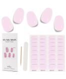 Kalolary 32PCS Cured Gel Nail Polish Strips Adhesive Full Wrap Gel Nail Art Sticker Waterproof Gel Nail Wrap Stickers with Nail File and Stick(UV/LED Lamp Required) (Pink) - Buy Online on SooperMarket.com