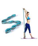 DEHUB YOGA SET Yoga stretch belt with 8 loops washable easy to wear easily load-bearing and highly elastic gymnastics gur ideal stretching band for hot yoga blue - Buy Online on SooperMarket.com