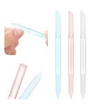 Shop WLLHYF 3-Piece Glass Cuticle Pusher Set - Dual-Ended Manicure Tools for Nail Care (Blue Pink Transparent) | International Shipping Available - Buy Online on SooperMarket.com