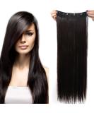 SEGO 58cm hair part clip in extensions 1 tresse 5 clips whole head hair extension human hair like real hair smooth dark brown 23 "-120g - Buy Online on SooperMarket.com