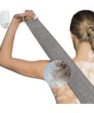 Loofah Back Scrubber for Shower - Dual-Sided Exfoliator for Men and Women - Natural Flax Scrub Washer - Deep Clean and Invigorate Skin - Navy Cotton-Bottom - Buy Online on SooperMarket.com