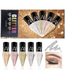 Go Ho Glitter Liquid Eyeliner Colorful Set 5 Colors Metallic Shimmer White Silver Gold Diamond Eye Liner Glitter Eyeliner Korean Makeup Waterproof Long Lasting Glow Eyeliner Sparkle Eyes Makeup Set 1 - Buy Online on SooperMarket.com