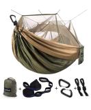 Sunyear Camping Hammock  Portable Double Hammock with Net  2 Person Hammock Tent with 2*10ft Straps  Best for Outdoor Hiking Survival Travel Army Green/Khahi 55"W*106"L - Buy Online on SooperMarket.com