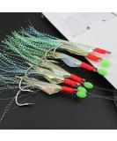OriGlam 6pcs Luminous Fishing Rigs Fishing, Fishing Lures Bait Rigs, Real Fish Skin Sea Rigs, Glow Fishing Beads High Carbon Hooks for Freshwater/Saltwater - Buy Online on SooperMarket.com