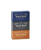 San Francisco Soap Company Man Bar 3-Piece Gift Set featuring all new scents: Coastal Driftwood, Peppered Patchouli, and Spiced Tobacco Gift Set 3 - Buy Online on SooperMarket.com