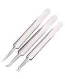 Blackhead Remover Comedone Extractor, 3 in 1 Professional Stainless Skin Zit Acne Blemish Whitehead Popping Removing Surgical Tools Set, Silver 3 Piece Set - Buy Online on SooperMarket.com