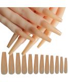 LuckForever 120pc XL Beige Coffin False Nails - Extra Long Ballerina Nail Art Tips - Buy Online on SooperMarket.com
