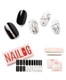 NAILOG Extra Long Semi Cured Gel Nail Strips - 20 Piece Long Lasting Nail Stickers with Soft Glossy Finish - Buy Online on SooperMarket.com
