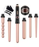 Bestope Pro 6 in 1 Curling Iron Set - Versatile Lockenstab with Attachments Ceramic Curling Wand for Perfect Curls Pink Gold 9-32mm International Shipping Available - Buy Online on SooperMarket.com
