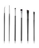 Goth Makeup Brush Set - 6 Piece Ultra Thin Slanted Flat Angle Brushes for Eyeliner & Eye Shadow - Women's Cosmetics - Buy Online on SooperMarket.com