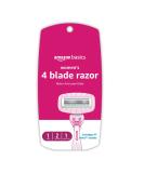Amazon Basics Women's 4 Blade Razor Kit - Fits Amazon Basics & Venus Handles, Moisturizing Surround, Includes 1 Handle, 2 Cartridges, Shower Hanger - 2 Refills Included - Buy Online on SooperMarket.com