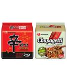 Nongshim Shin Ramyun Chapagetti Chajang Instant Ramen Noodle Soup 2 Flavours Assorted Bundle (Pack of 10) by CNMART - Buy Online on SooperMarket.com