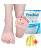 4-Pack Medium-Footed Toe Spreader with Gel Cushion | Breathable Forefoot Pain Relief for Diabetic Feet - Skin Color - Buy Online on SooperMarket.com