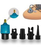 Paddle Board Pump Adapter | FIPASEN Air Pump Adaptor with 4 Valve Nozzles | for Inflatable Boat, SUP, Bed | Compressor Converter - Blue - Buy Online on SooperMarket.com
